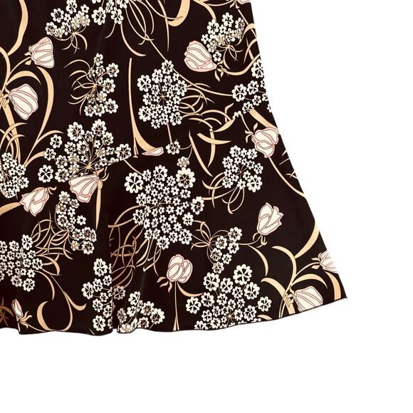 Vintage Y2K 90s BCBG Midi Skirt Black Neutral Floral Medium Boho Festival Retro - Picture 2 of 6